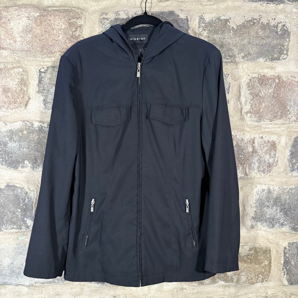 Braetan Black Hooded Jacket Women's M Full Zip Lightweight Coat‎ Lined Fall